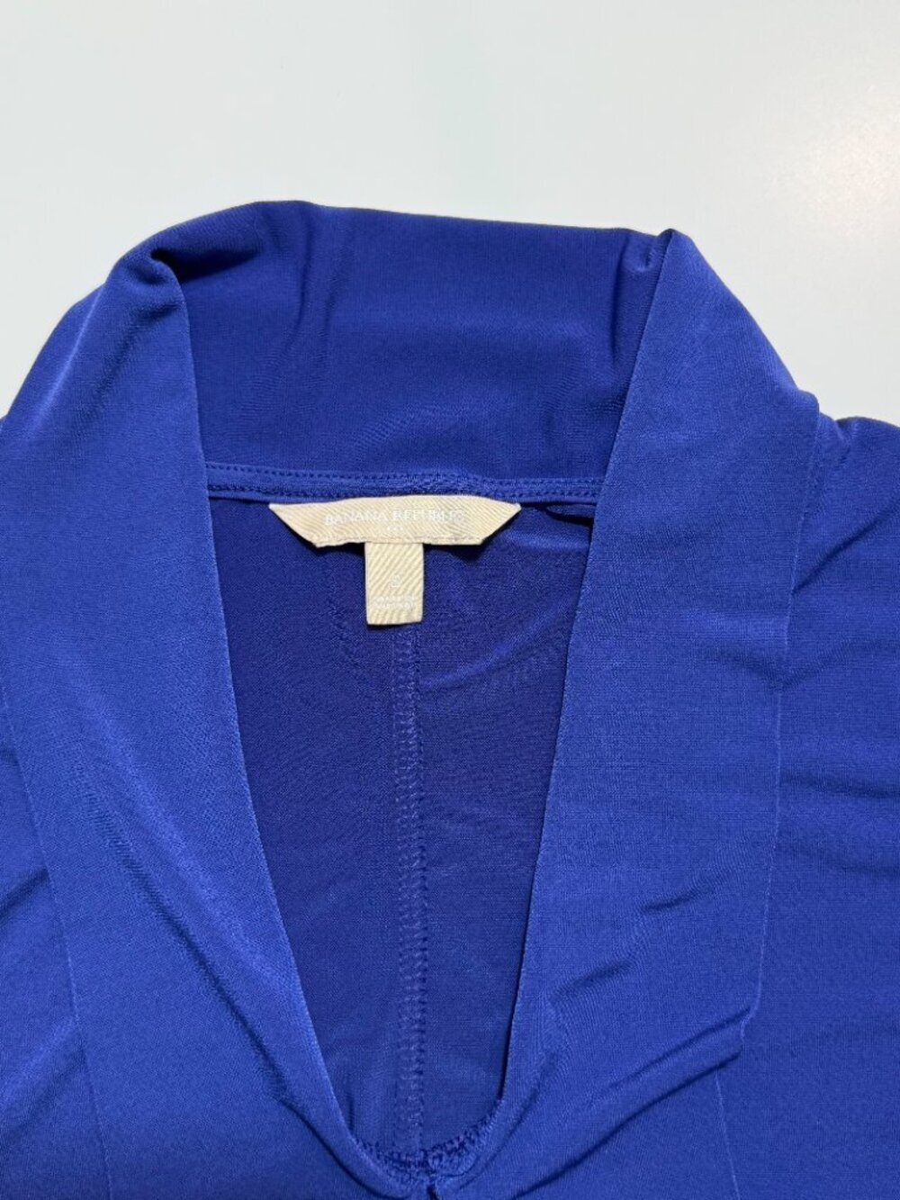 Banana Republic Tie Neck Sleeveless Top - Cobalt Blue Size S - Picture 2 of 8